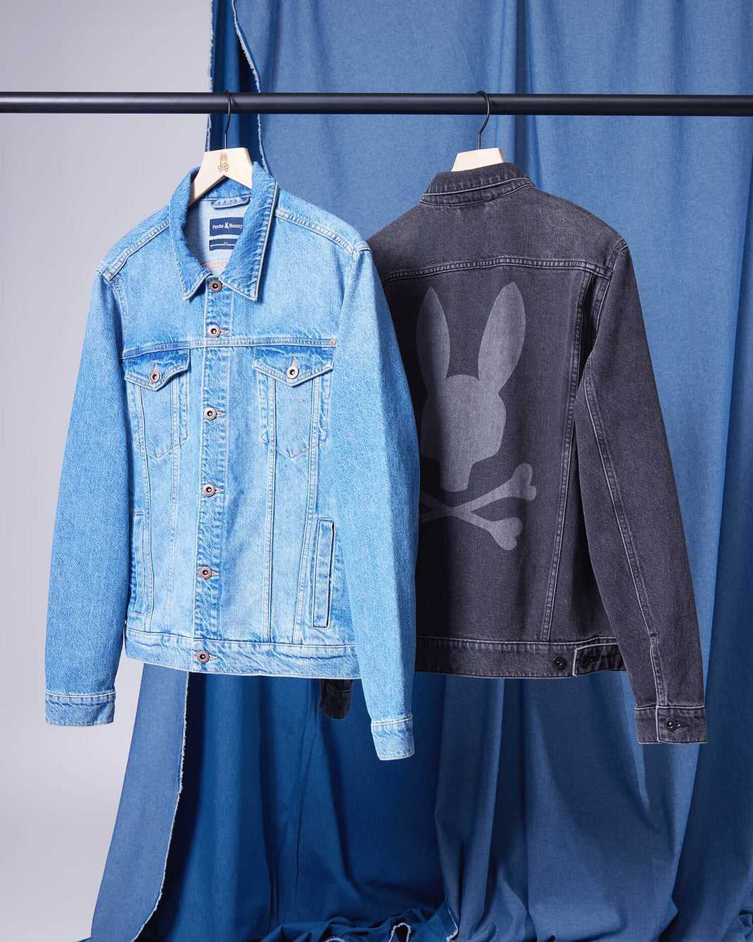 Vestes Psycho Bunny Pathe Denim Jacket Bleu Homme | PTI-28099209